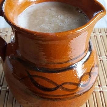 a pinole drink in a jar