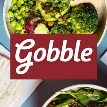 gobble logo and food