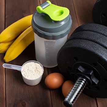 Protein Food And Dumbbell