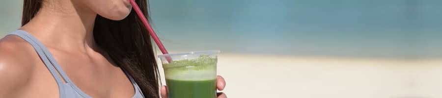 drinking green juice