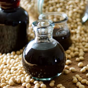 soy sauce and soy beans
