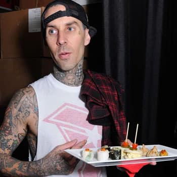 travis barker with food