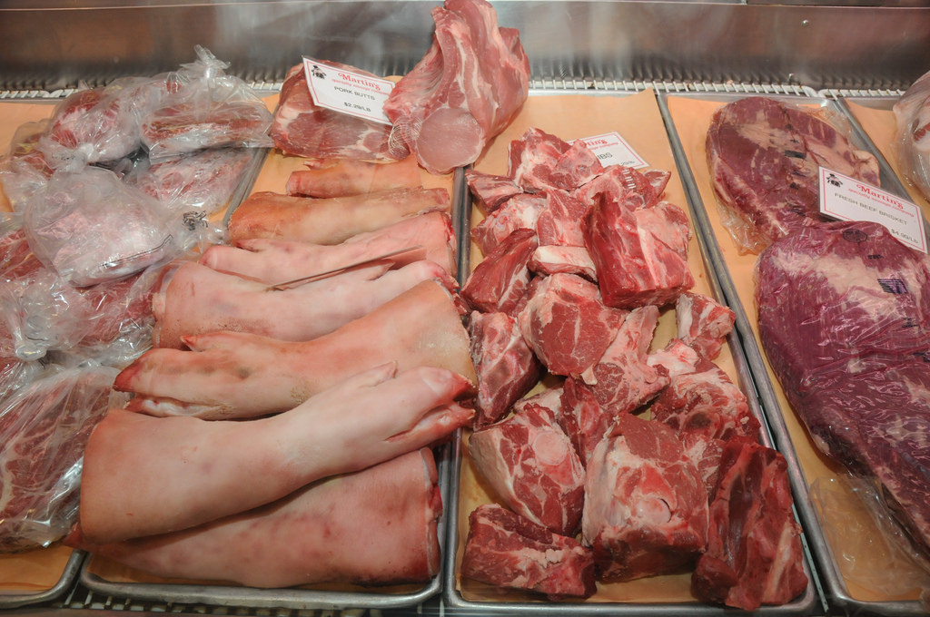 meat being sold in the market
