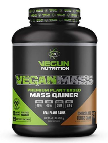Vegun Nutrition VEGANMASS Vegan Mass Gainer Protein Powder, Plant Based Organic Meal Replacement Superfood, for Muscle Weight Gain Bulking, Gluten Soy Dairy Free, for Men Women (Chocolate Fudge Cake)
