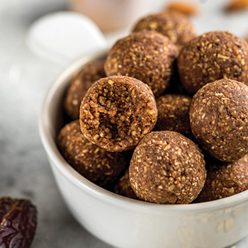 Chocolate Protein Bliss Balls In Bowl