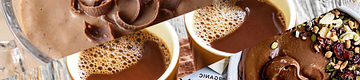cacao as coffee, bowls and shake